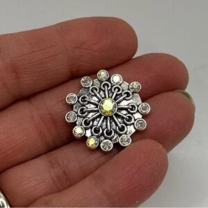 Ginger Snap #212 “Glittering Iridescent Pinwheel” For 18mm Snap Jewelry!